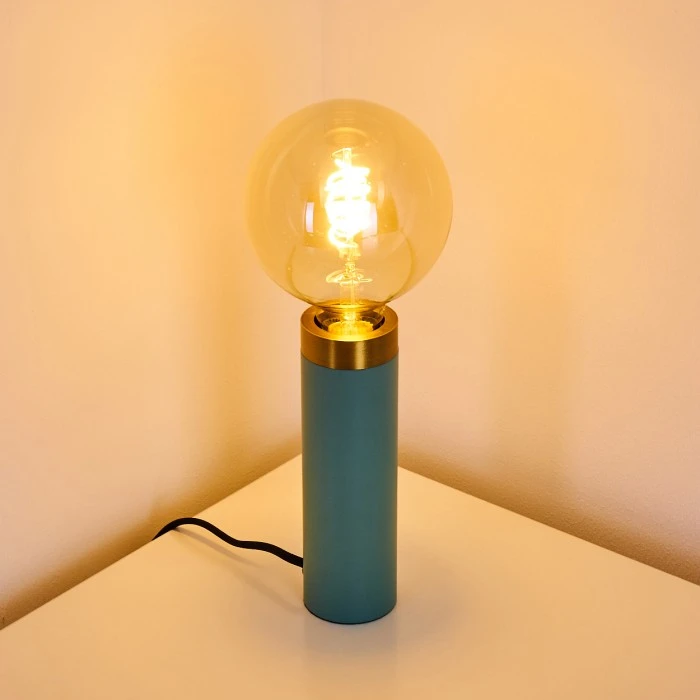 Hofstein Eichokori Tischleuchte Kupferfarben, Türkis, 1-flammig 8 Hofstein Eichokori Tischleuchte Kupferfarben, Türkis, 1-flammig – Bild 6