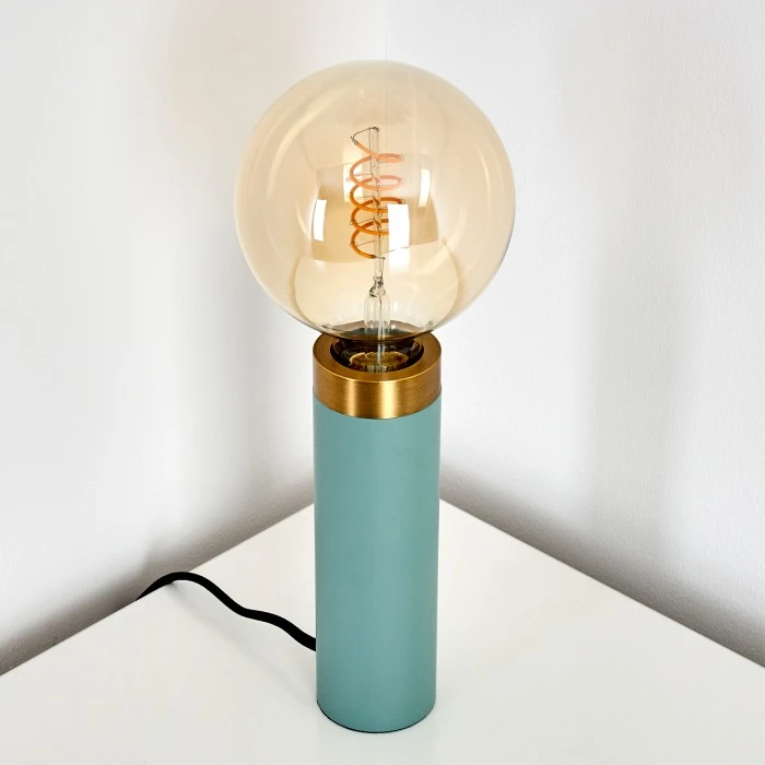 Hofstein Eichokori Tischleuchte Kupferfarben, Türkis, 1-flammig 11 Hofstein Eichokori Tischleuchte Kupferfarben, Türkis, 1-flammig – Bild 9