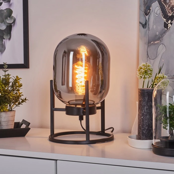 Hofstein Elvange Tischleuchte Schwarz, 1-flammig 11 Hofstein Elvange Tischleuchte Schwarz, 1-flammig – Bild 9