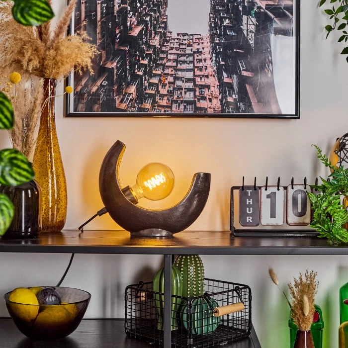 Hofstein Escoureda Tischleuchte Nickel-Matt, Schwarz, 1-flammig 13 Hofstein Escoureda Tischleuchte Nickel-Matt, Schwarz, 1-flammig – Bild 11