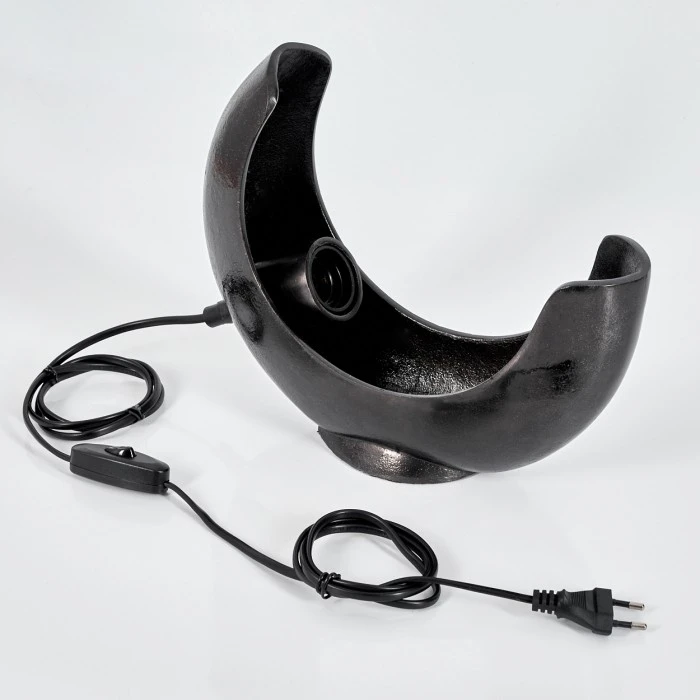 Hofstein Escoureda Tischleuchte Nickel-Matt, Schwarz, 1-flammig 7 Hofstein Escoureda Tischleuchte Nickel-Matt, Schwarz, 1-flammig – Bild 5