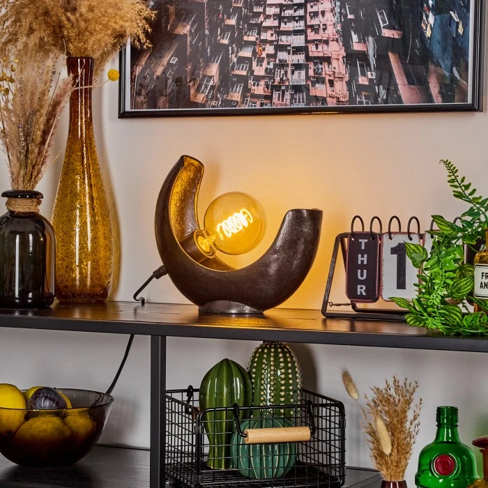 Hofstein Escoureda Tischleuchte Nickel-Matt, Schwarz, 1-flammig 9 Hofstein Escoureda Tischleuchte Nickel-Matt, Schwarz, 1-flammig – Bild 7