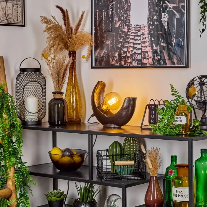 Hofstein Escoureda Tischleuchte Nickel-Matt, Schwarz, 1-flammig 11 Hofstein Escoureda Tischleuchte Nickel-Matt, Schwarz, 1-flammig – Bild 9