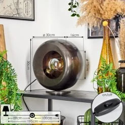 Hofstein Escoureda Tischleuchte Nickel-Matt, Schwarz, 1-flammig -Günstiges Tischlampen Geschäft escoureda tischleuchte h3597392 3