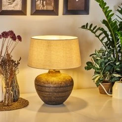 Hofstein Exchange Tischleuchte Braun, Weiß, 1-flammig -Günstiges Tischlampen Geschäft exchange tischleuchte h3397138 6