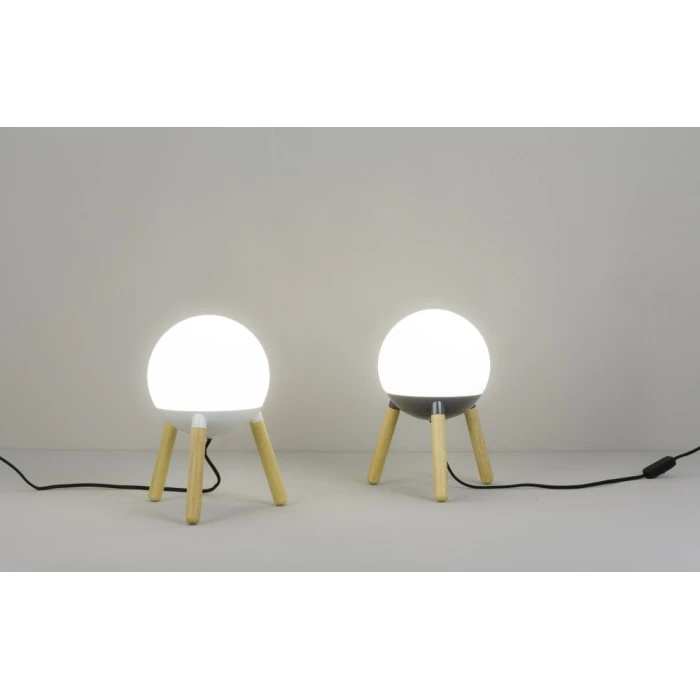 Faro Barcelona Mine Tischleuchte Weiß, Holz dunkel, 1-flammig 3 Faro Barcelona Mine Tischleuchte Weiß, Holz dunkel, 1-flammig