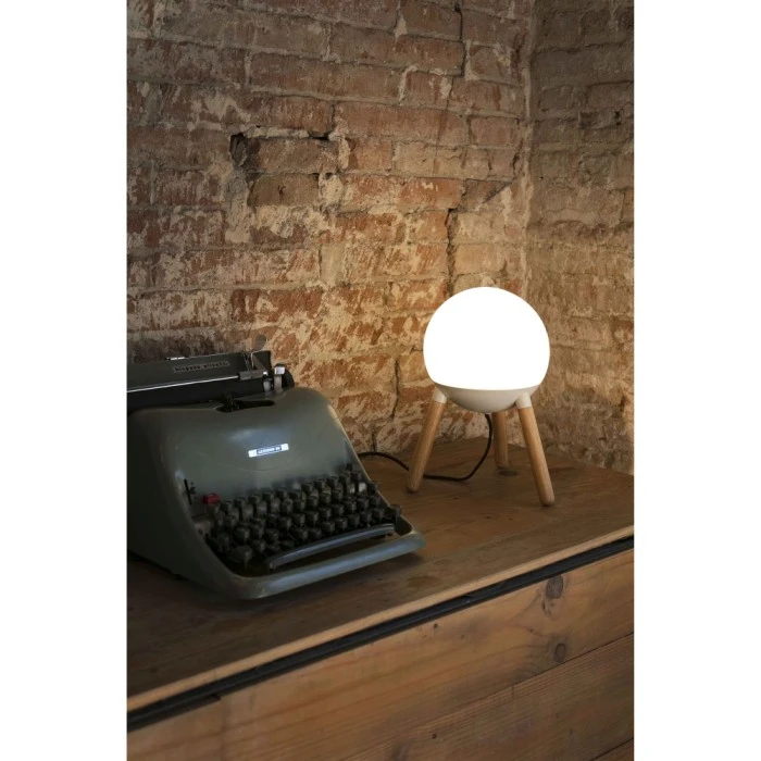 Faro Barcelona Mine Tischleuchte Weiß, Holz dunkel, 1-flammig 6 Faro Barcelona Mine Tischleuchte Weiß, Holz dunkel, 1-flammig – Bild 4