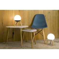 Faro Barcelona Mine Tischleuchte Grau, Holz dunkel, 1-flammig -Günstiges Tischlampen Geschäft faro barcelona mine tischleuchte 28379 2