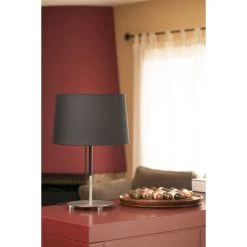 Faro Barcelona Volta Tischleuchte Nickel-Matt, 1-flammig