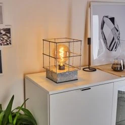 Hofstein Fevaag Tischleuchte Nickel-Matt, 1-flammig