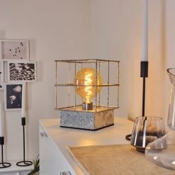 Hofstein Fevaag Tischleuchte Nickel-Matt, 1-flammig -Günstiges Tischlampen Geschäft fevaag tischleuchte h3535202 6