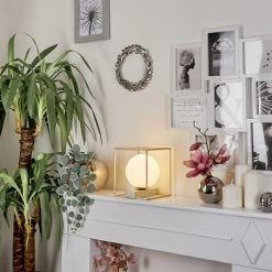 Hofstein Finnseter Tischleuchte Champagner, 1-flammig -Günstiges Tischlampen Geschäft finnseter tischleuchte h3548639 6