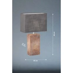 Fischer Leuchten Fischer & Honsel Bronco Tischleuchte Holzoptik, 1-flammig -Günstiges Tischlampen Geschäft fischer honsel bronco tischleuchte 50603 2