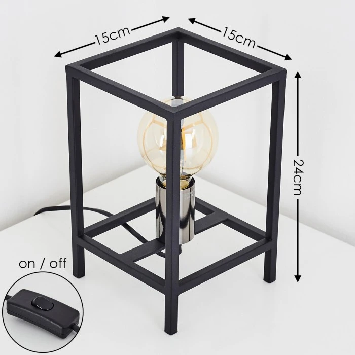 Hofstein Flambeau Tischleuchte Schwarz, 1-flammig 4 Hofstein Flambeau Tischleuchte Schwarz, 1-flammig – Bild 2