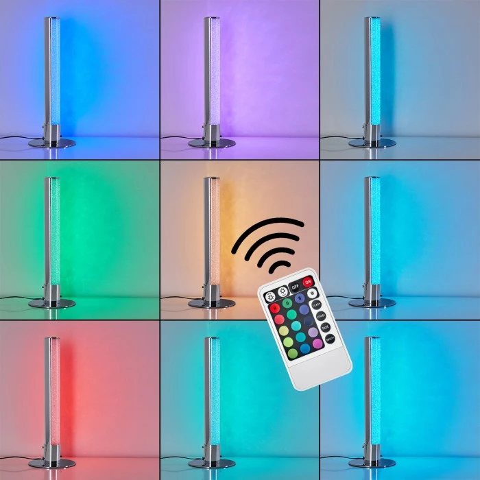 Hofstein Flaut RGB Tischleuchte LED Chrom, 1-flammig, Fernbedienung, Farbwechsler 18 Hofstein Flaut RGB Tischleuchte LED Chrom, 1-flammig, Fernbedienung, Farbwechsler – Bild 16