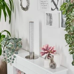 Hofstein Flaut Tischleuchte LED Nickel-Matt, 1-flammig, Fernbedienung, Farbwechsler -Günstiges Tischlampen Geschäft flaut tischleuchte h3018668 11