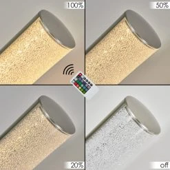 Hofstein Flaut Tischleuchte LED Nickel-Matt, 1-flammig, Fernbedienung, Farbwechsler -Günstiges Tischlampen Geschäft flaut tischleuchte h3018668 2