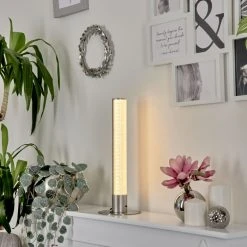 Hofstein Flaut Tischleuchte LED Nickel-Matt, 1-flammig, Fernbedienung, Farbwechsler -Günstiges Tischlampen Geschäft flaut tischleuchte h3018668 6