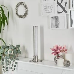 Hofstein Flaut Tischleuchte LED Nickel-Matt, 1-flammig, Fernbedienung, Farbwechsler -Günstiges Tischlampen Geschäft flaut tischleuchte h3018668 9