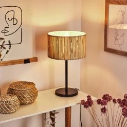 Hofstein Fleuriot Tischleuchte Schwarz, 1-flammig