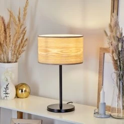 Hofstein Fleuriot Tischleuchte Schwarz, 1-flammig