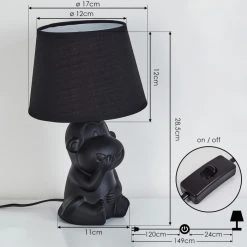 Hofstein Fontaine Tischleuchte Schwarz, 1-flammig -Günstiges Tischlampen Geschäft fontaine tischleuchte h3454787 3