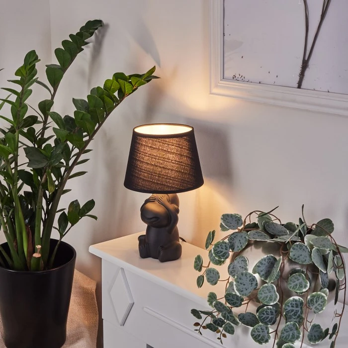 Hofstein Fontaine Tischleuchte Schwarz, 1-flammig 9 Hofstein Fontaine Tischleuchte Schwarz, 1-flammig – Bild 7