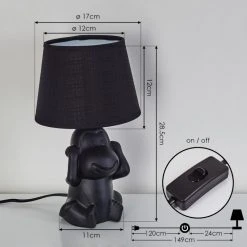 Hofstein Fontaine Tischleuchte Schwarz, 1-flammig -Günstiges Tischlampen Geschäft fontaine tischleuchte h3455401 3