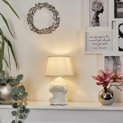 Hofstein Fontaine Tischleuchte Weiß, 1-flammig -Günstiges Tischlampen Geschäft fontaine tischleuchte h3547427 10