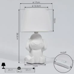 Hofstein Fontaine Tischleuchte Weiß, 1-flammig -Günstiges Tischlampen Geschäft fontaine tischleuchte h3547427 3