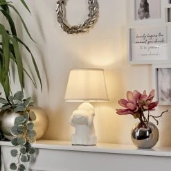 Hofstein Fontaine Tischleuchte Weiß, 1-flammig -Günstiges Tischlampen Geschäft fontaine tischleuchte h3547427 8