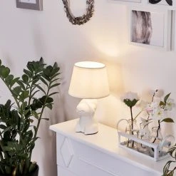 Hofstein Fontaine Tischleuchte Weiß, 1-flammig -Günstiges Tischlampen Geschäft fontaine tischleuchte h3558287 6