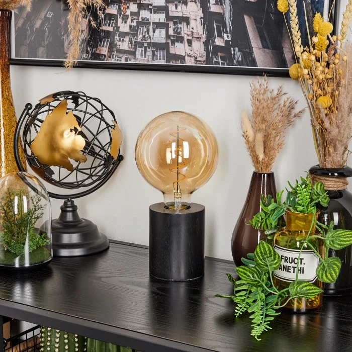 Hofstein Fontannes Tischleuchte Schwarz, 1-flammig 14 Hofstein Fontannes Tischleuchte Schwarz, 1-flammig – Bild 12