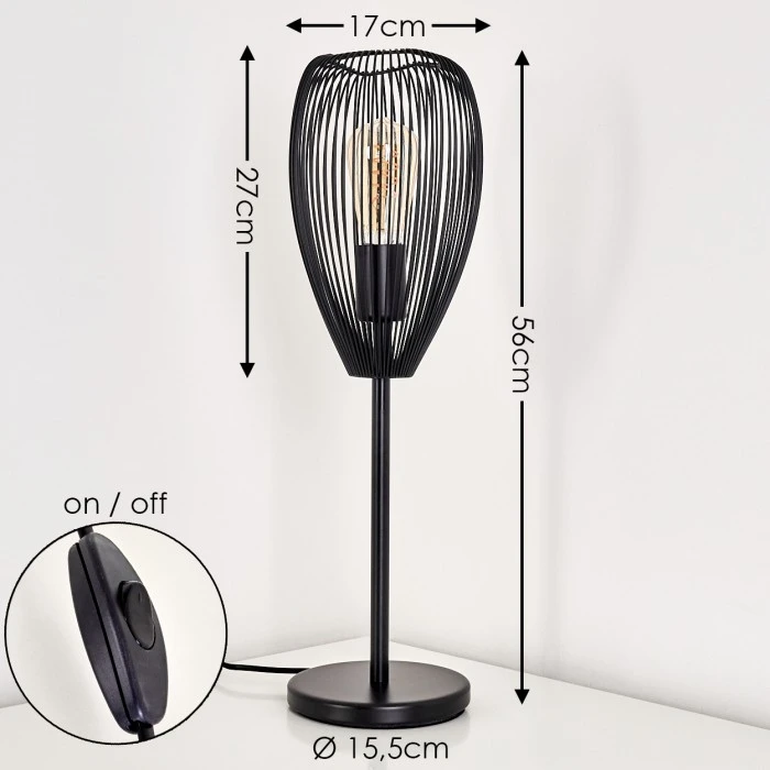 Hofstein Forel Tischleuchte Schwarz, 1-flammig 4 Hofstein Forel Tischleuchte Schwarz, 1-flammig – Bild 2