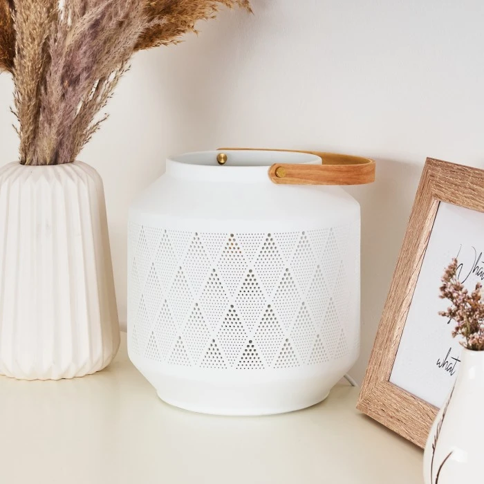 Hofstein Forrnes Tischleuchte Weiß, Beige, 1-flammig 4 Hofstein Forrnes Tischleuchte Weiß, Beige, 1-flammig – Bild 2