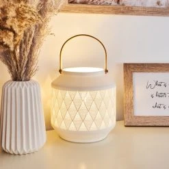 Hofstein Forrnes Tischleuchte Weiß, Beige, 1-flammig 21 Hofstein Forrnes Tischleuchte Weiß, Beige, 1-flammig -Günstiges Tischlampen Geschäft forrnes tischleuchte h3410066 8