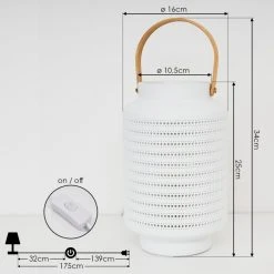 Hofstein Forrnes Tischleuchte Weiß, Beige, 1-flammig -Günstiges Tischlampen Geschäft forrnes tischleuchte h3410080 3