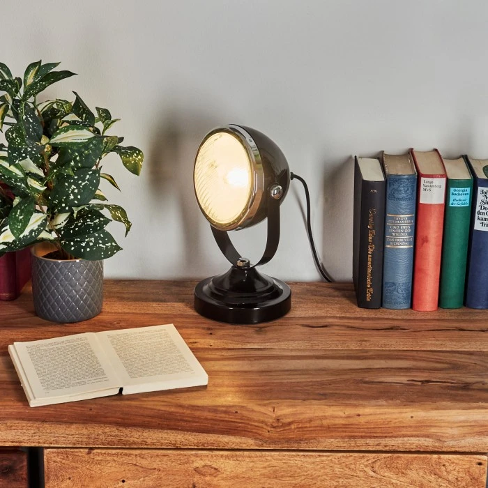 Hofstein Foverup Tischleuchte Nickel-Matt, Chrom, Schwarz, 1-flammig 9 Hofstein Foverup Tischleuchte Nickel-Matt, Chrom, Schwarz, 1-flammig – Bild 7