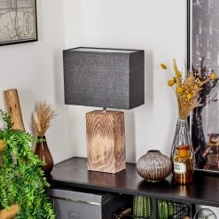 Hofstein Francillon Tischleuchte Chrom, Braun, Holzoptik, 1-flammig -Günstiges Tischlampen Geschäft francillon tischleuchte h3613436 9