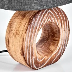 Hofstein Francillon Tischleuchte Chrom, Braun, Holzoptik, 1-flammig -Günstiges Tischlampen Geschäft francillon tischleuchte h3615003 2