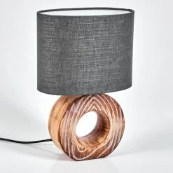 Hofstein Francillon Tischleuchte Chrom, Braun, Holzoptik, 1-flammig -Günstiges Tischlampen Geschäft francillon tischleuchte h3615003 7