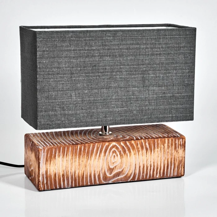 Hofstein Francillon Tischleuchte Chrom, Braun, Holzoptik, 1-flammig 10 Hofstein Francillon Tischleuchte Chrom, Braun, Holzoptik, 1-flammig – Bild 8