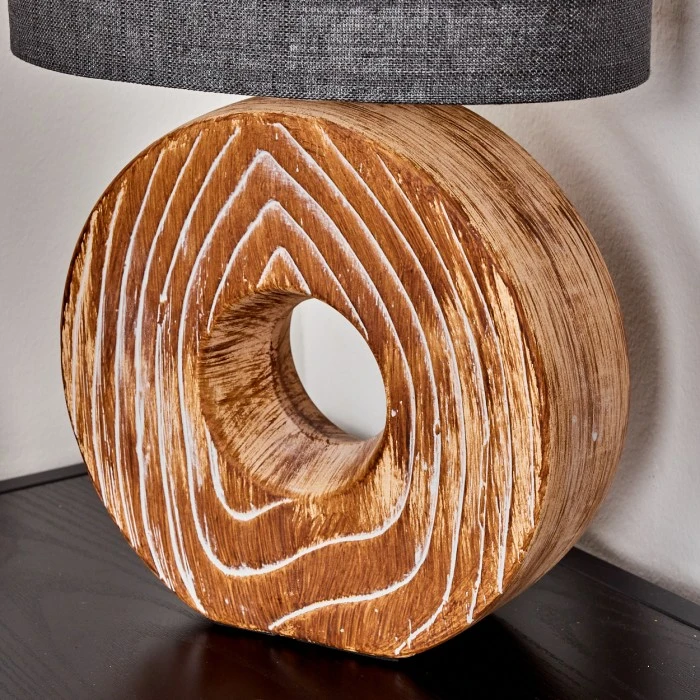 Hofstein Francillon Tischleuchte Chrom, Braun, Holzoptik, 1-flammig 8 Hofstein Francillon Tischleuchte Chrom, Braun, Holzoptik, 1-flammig – Bild 6