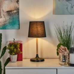 Hofstein Frecheiro Tischleuchte Schwarz, Naturfarben, 1-flammig -Günstiges Tischlampen Geschäft frecheiro tischleuchte h3600269 10