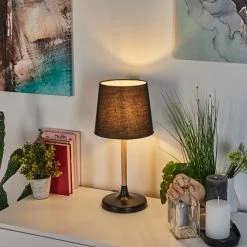 Hofstein Frecheiro Tischleuchte Schwarz, Naturfarben, 1-flammig -Günstiges Tischlampen Geschäft frecheiro tischleuchte h3600269 8