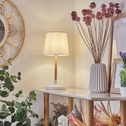 Hofstein Frecheiro Tischleuchte Weiß, Naturfarben, 1-flammig -Günstiges Tischlampen Geschäft frecheiro tischleuchte h3600573 10