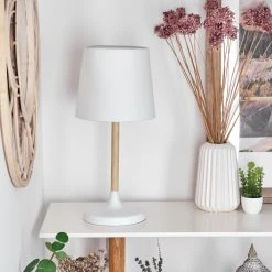 Hofstein Frecheiro Tischleuchte Weiß, Naturfarben, 1-flammig -Günstiges Tischlampen Geschäft frecheiro tischleuchte h3600573 11