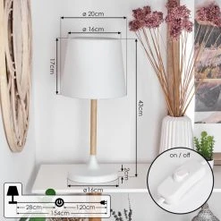 Hofstein Frecheiro Tischleuchte Weiß, Naturfarben, 1-flammig -Günstiges Tischlampen Geschäft frecheiro tischleuchte h3600573 3