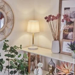 Hofstein Frecheiro Tischleuchte Weiß, Naturfarben, 1-flammig -Günstiges Tischlampen Geschäft frecheiro tischleuchte h3600573 6