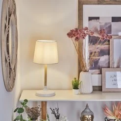 Hofstein Frecheiro Tischleuchte Weiß, Naturfarben, 1-flammig -Günstiges Tischlampen Geschäft frecheiro tischleuchte h3600573 8